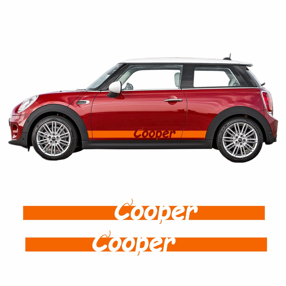 Seitenstreifen Mini Cooper "Cooper" Aufkleber Auto Sticker 180 x 19 cm - FOTOFOL