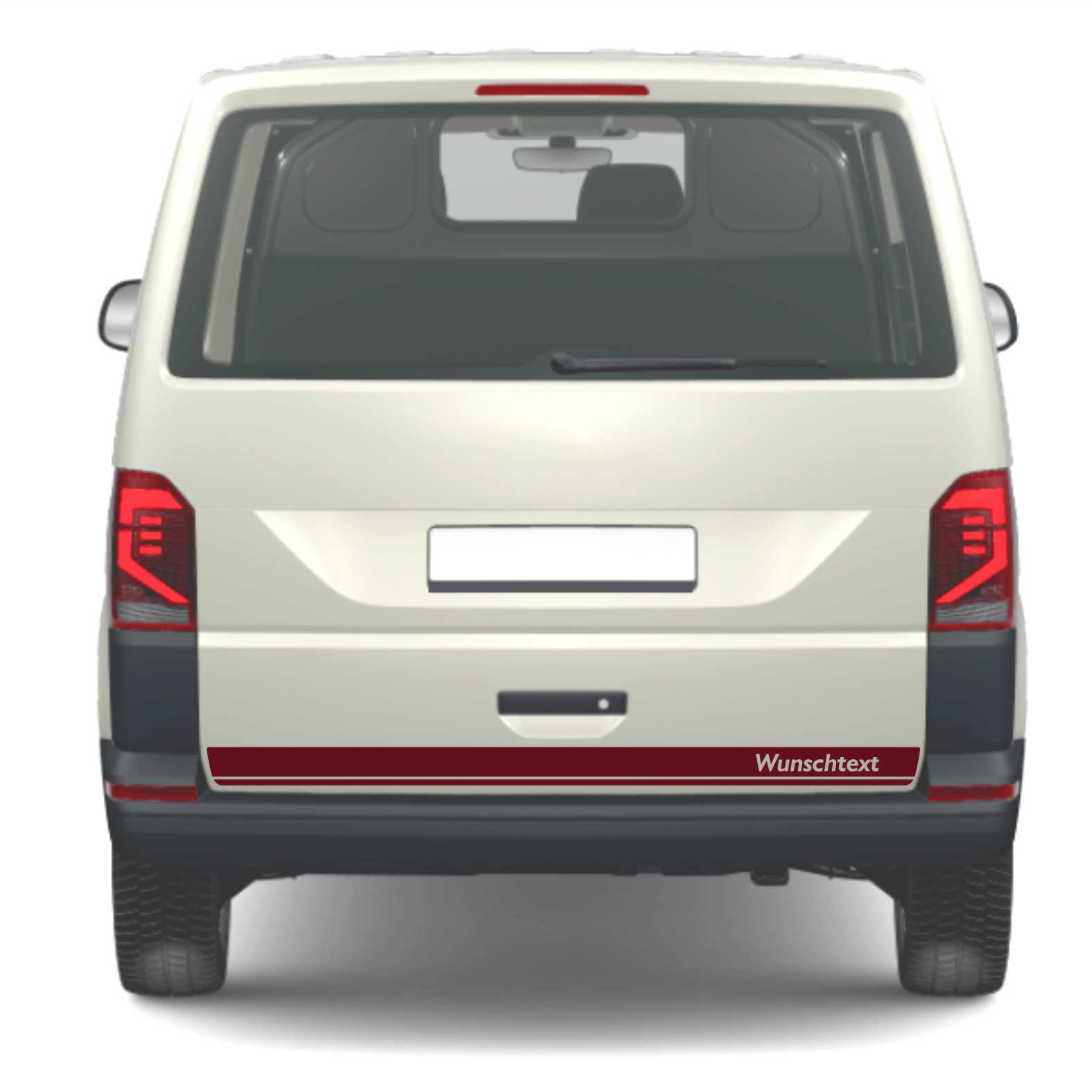 Heckstreifen Heckklappen Aufkleber Wunschtext passend für VW T6.1 T6 T5 Multivan Bulli Transporter - Streifen 2 - FOTOFOL