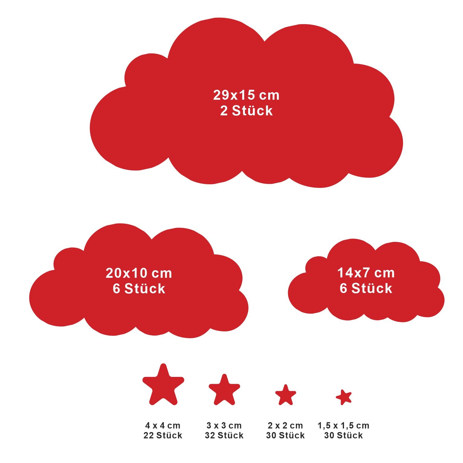 Wandaufkleber Wolken Sterne Babyzimmer - FOTOFOL