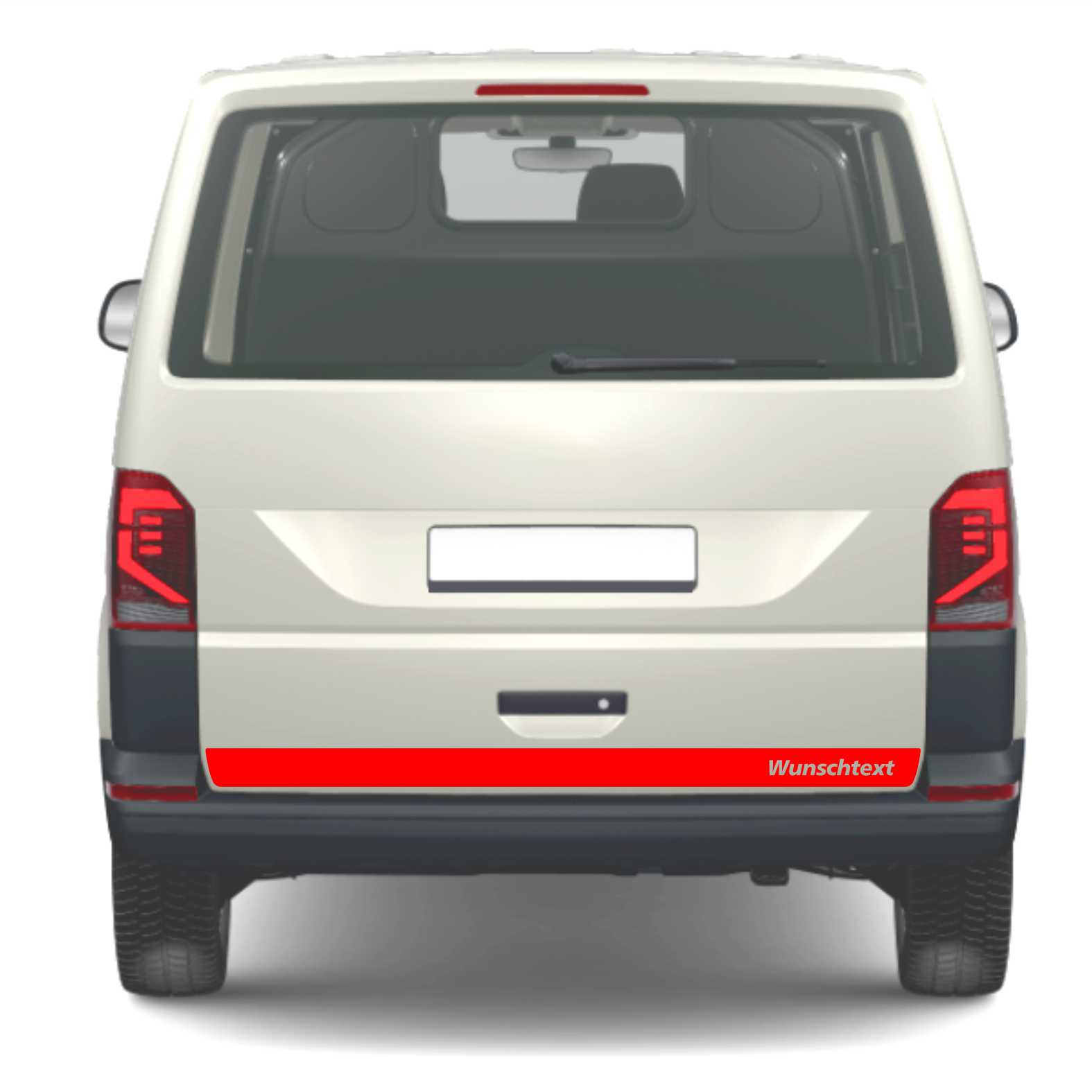 Heckklappen Heckstreifen Aufkleber Wunschtext passend für VW T6.1 T6 T5 Multivan Bulli - Streifen 1 - FOTOFOL