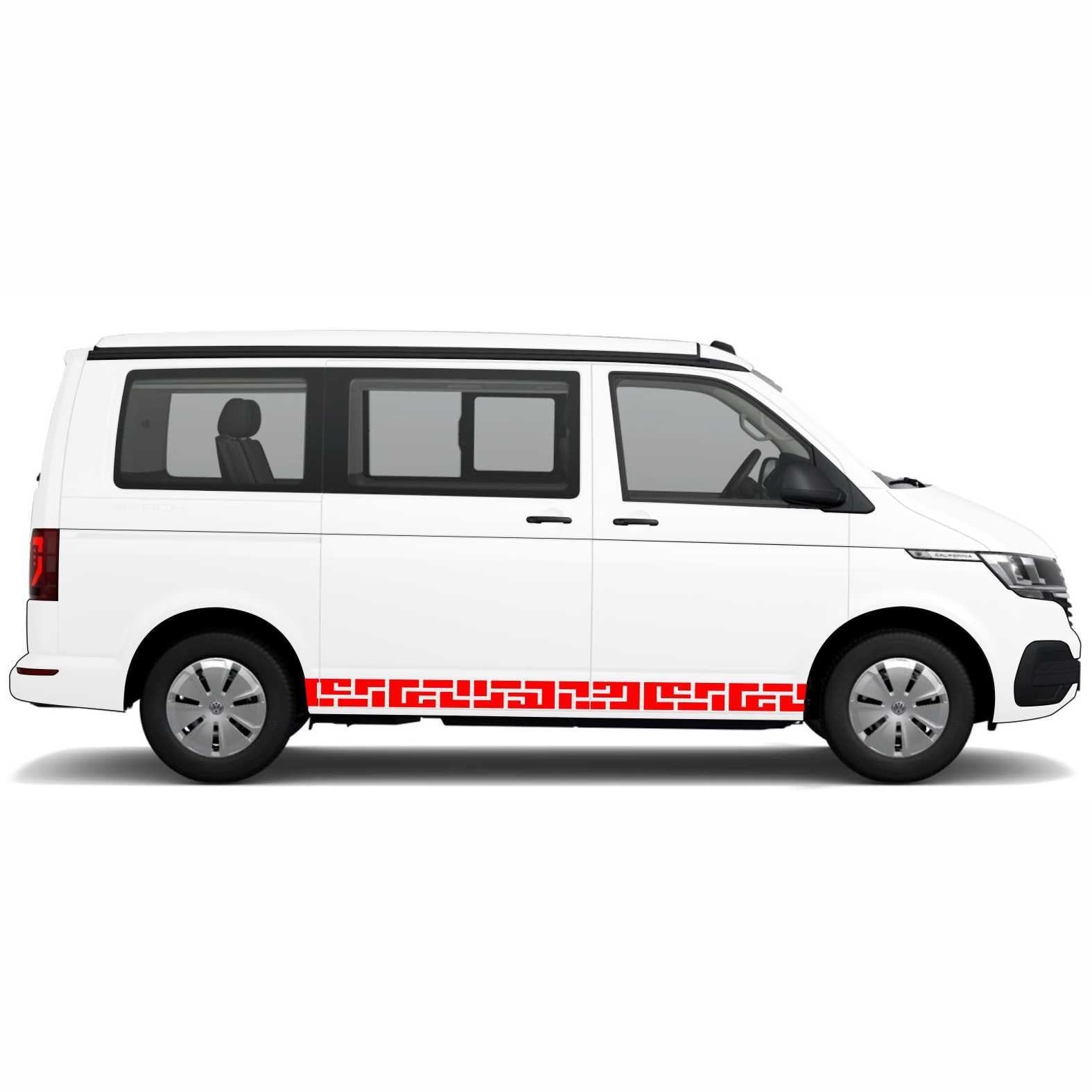 Seitenstreifen passend für Volkswagen Multivan Transporter T5 T6 T6.1 VW Bus Autoaufkleber - FOTOFOL