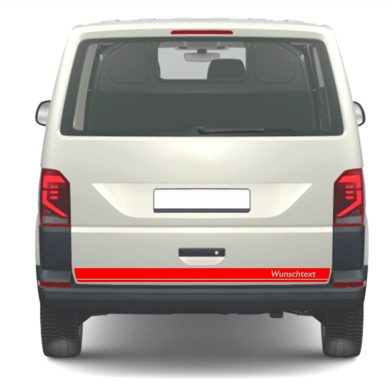 Heckstreifen Heckklappen Aufkleber Wunschtext passend für VW T6.1 T6 T5 Multivan Bulli Transporter - Streifen 2 - FOTOFOL