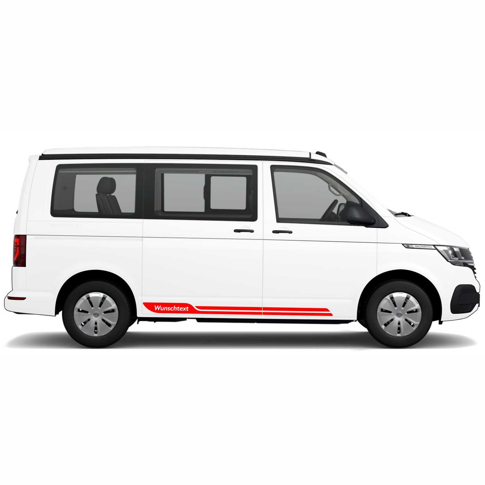 Seitenstreifen passend für VW T6.1, T6, T5, Multivan, Bulli, Wunschtext Aufkleber - FOTOFOL