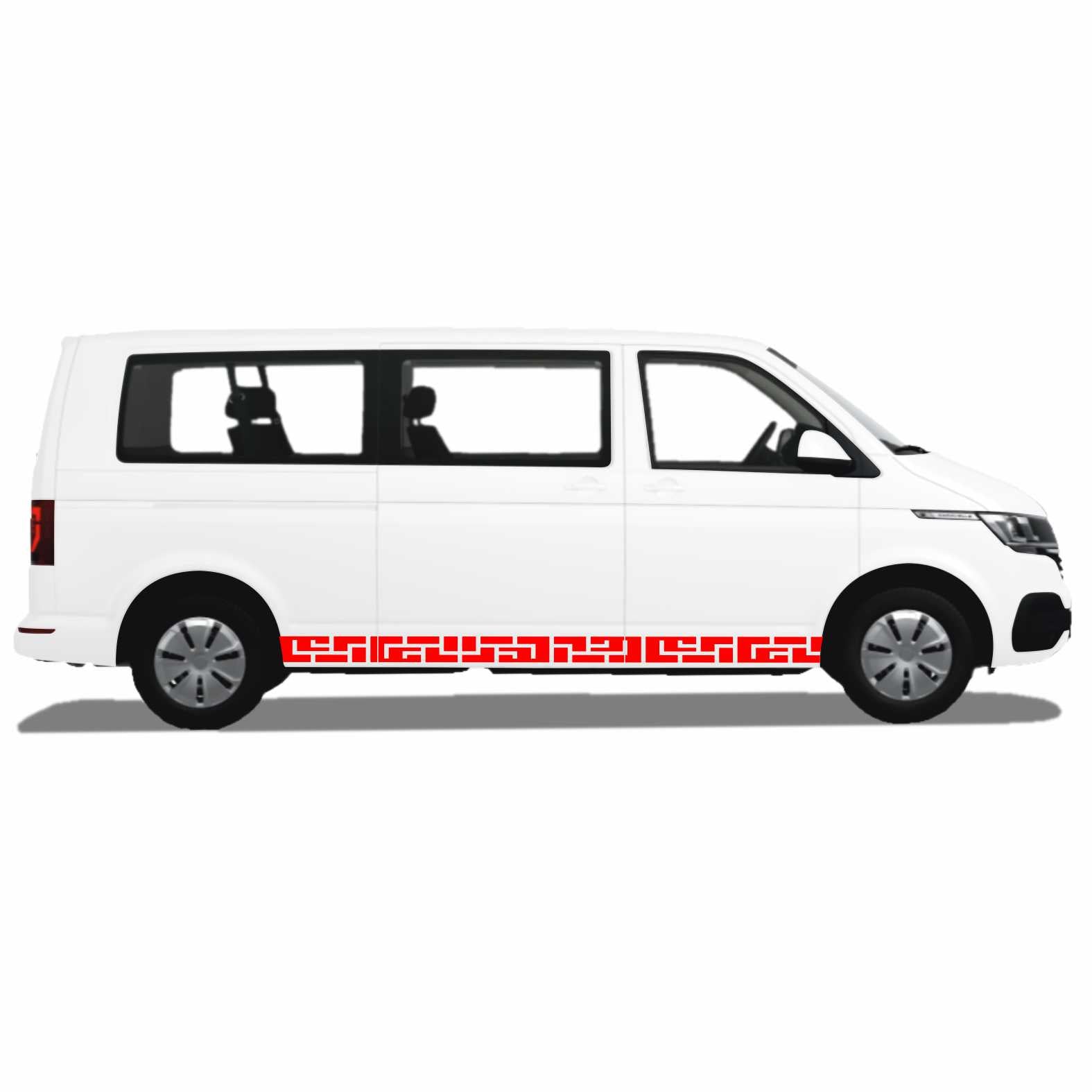 Seitenstreifen passend für Volkswagen Multivan Transporter T5 T6 T6.1 VW Bus Autoaufkleber - FOTOFOL