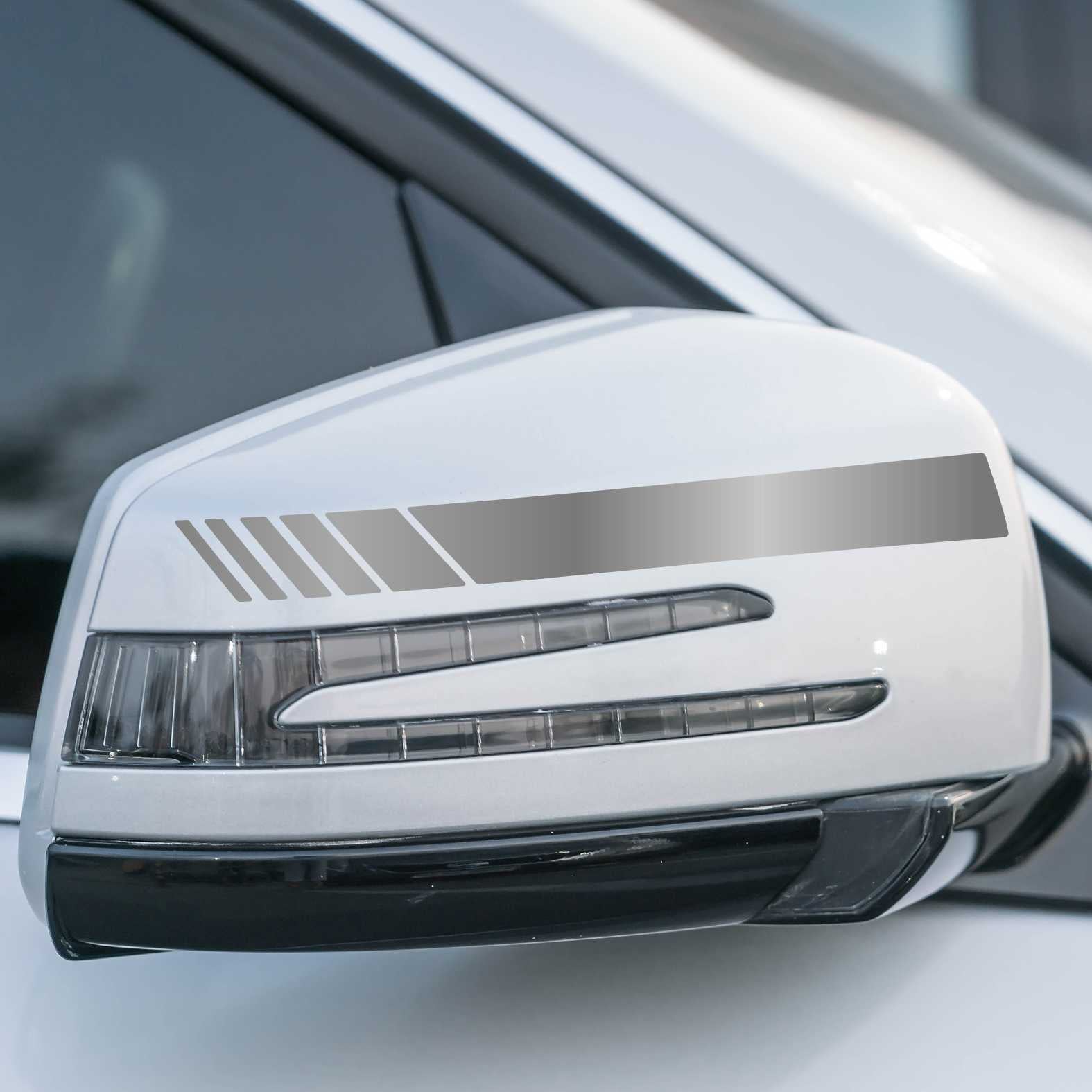 Auto Rückspiegel Aufkleber mit Streifen Design - 6 Einheiten mit unterschiedlichen Breiten - FOTOFOL
