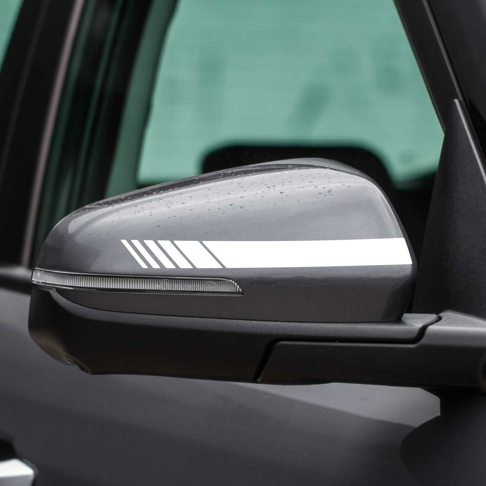 Auto Rückspiegel Aufkleber mit Streifen Design - 6 Einheiten mit unterschiedlichen Breiten - FOTOFOL