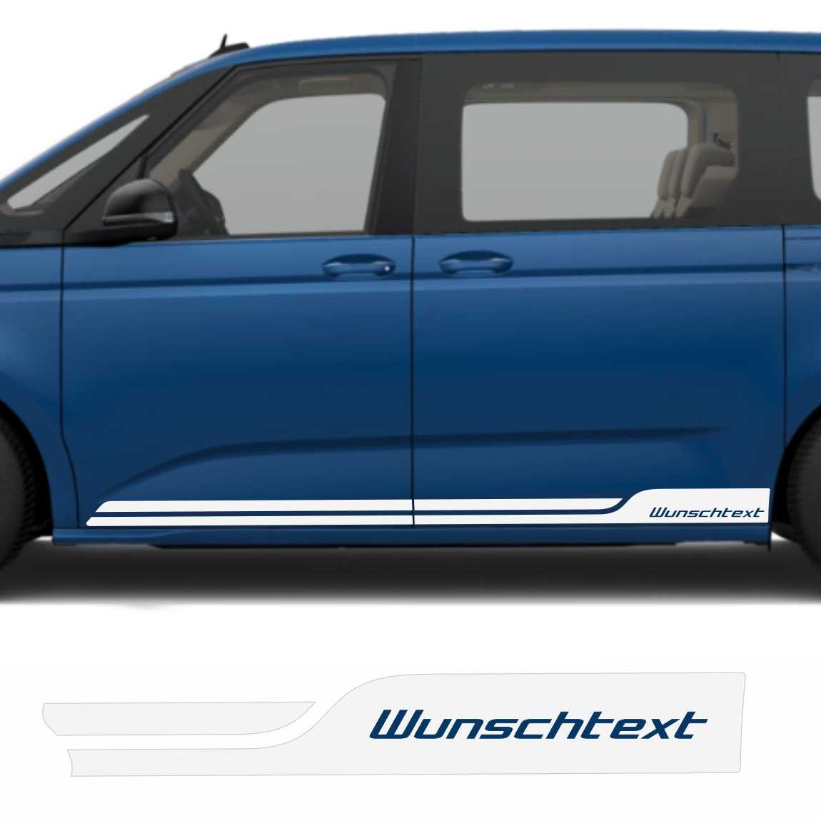 Seitenstreifen Zierstreifen mit Wunschtext passend für VW T7 Multivan - FOTOFOL