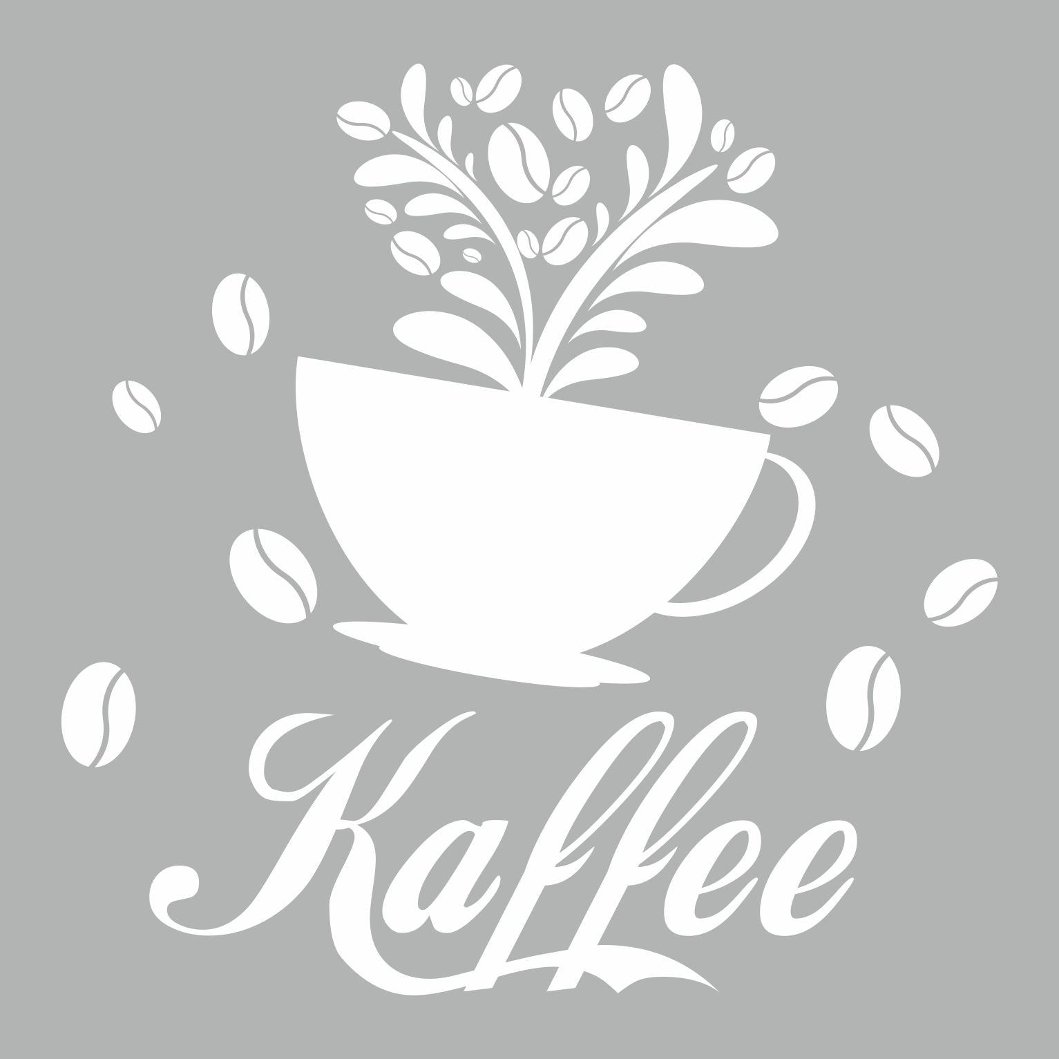 Wandtattoo Küche Deko Kaffee Kaffeetasse Kaffeebohnen - FOTOFOL