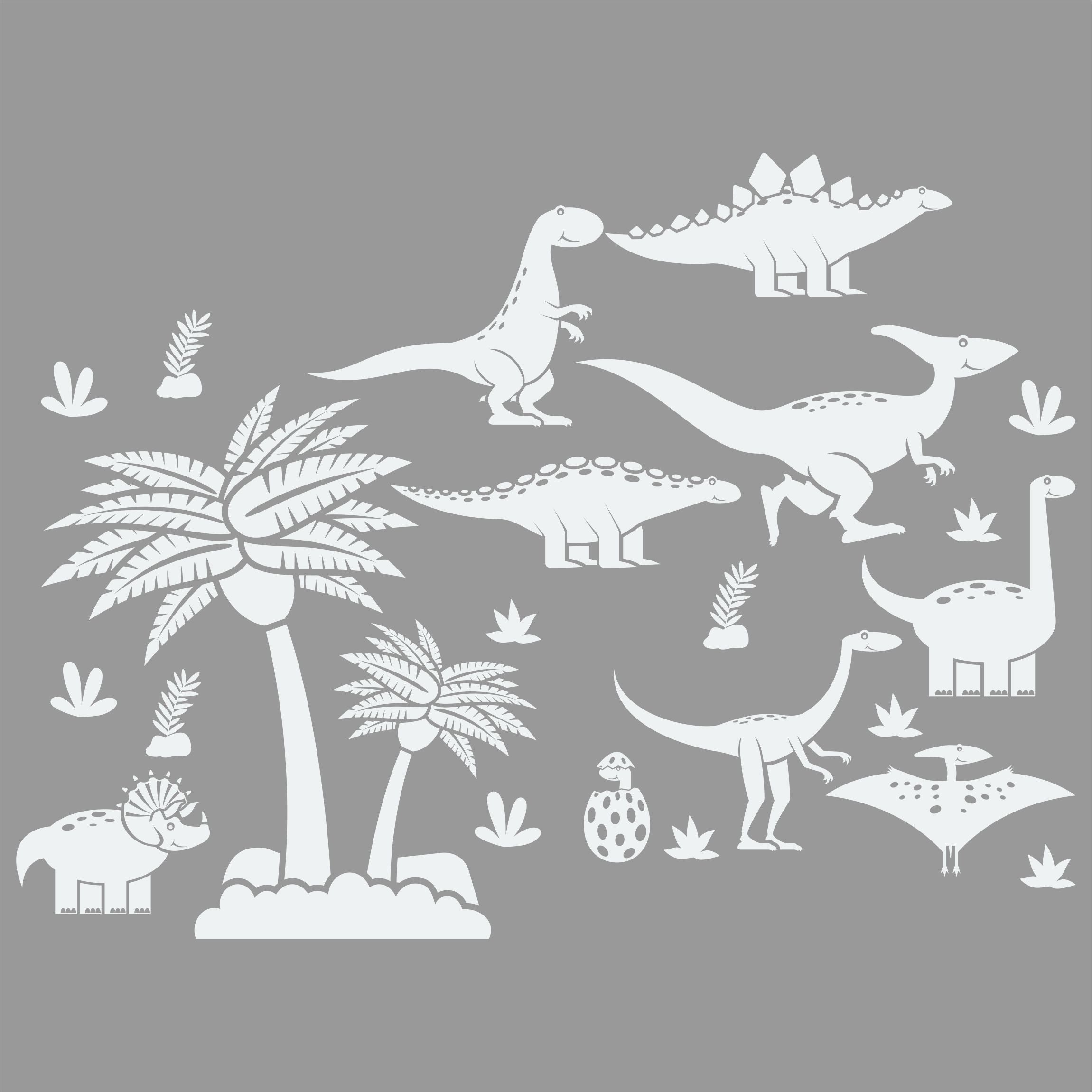 Aufkleber Wandtattoo Dinosaurier Steinzeit Dino Kinderzimmer Junge - FOTOFOL