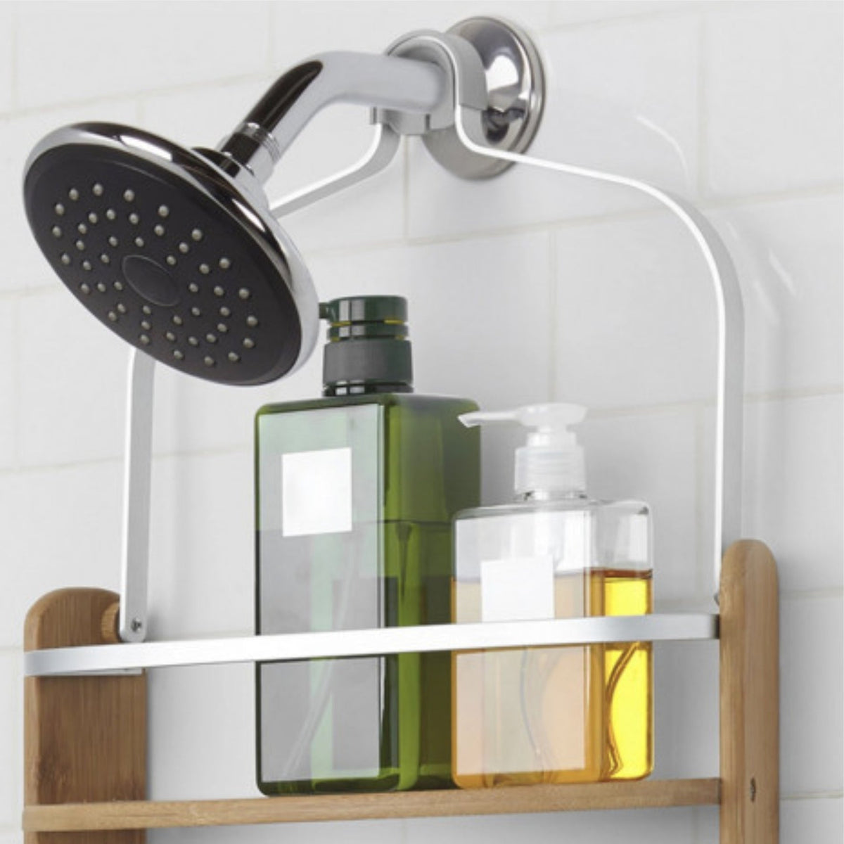 Umbra Aquala Duschregal und Shower Caddy aus Bambus und Aluminium