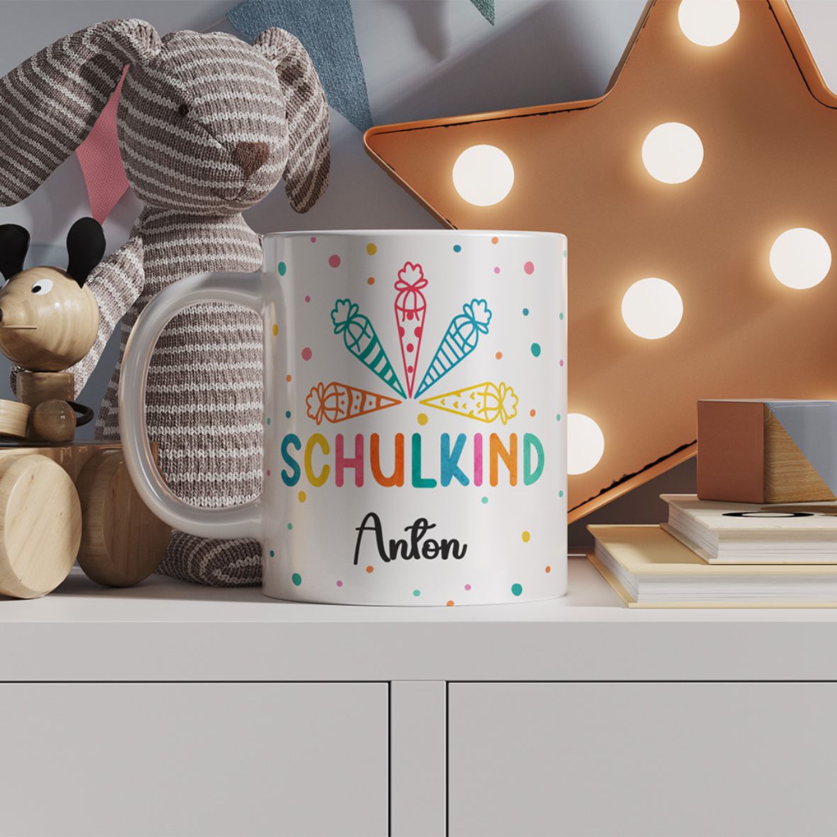 Tasse Einschulung 2025 mit Name und Wunschtext Personalisieren - FOTOFOL