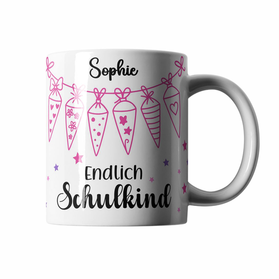 Tasse Einschulung 2025 mit Name Personalisieren - Endlich Schulkind  Schultüte - FOTOFOL