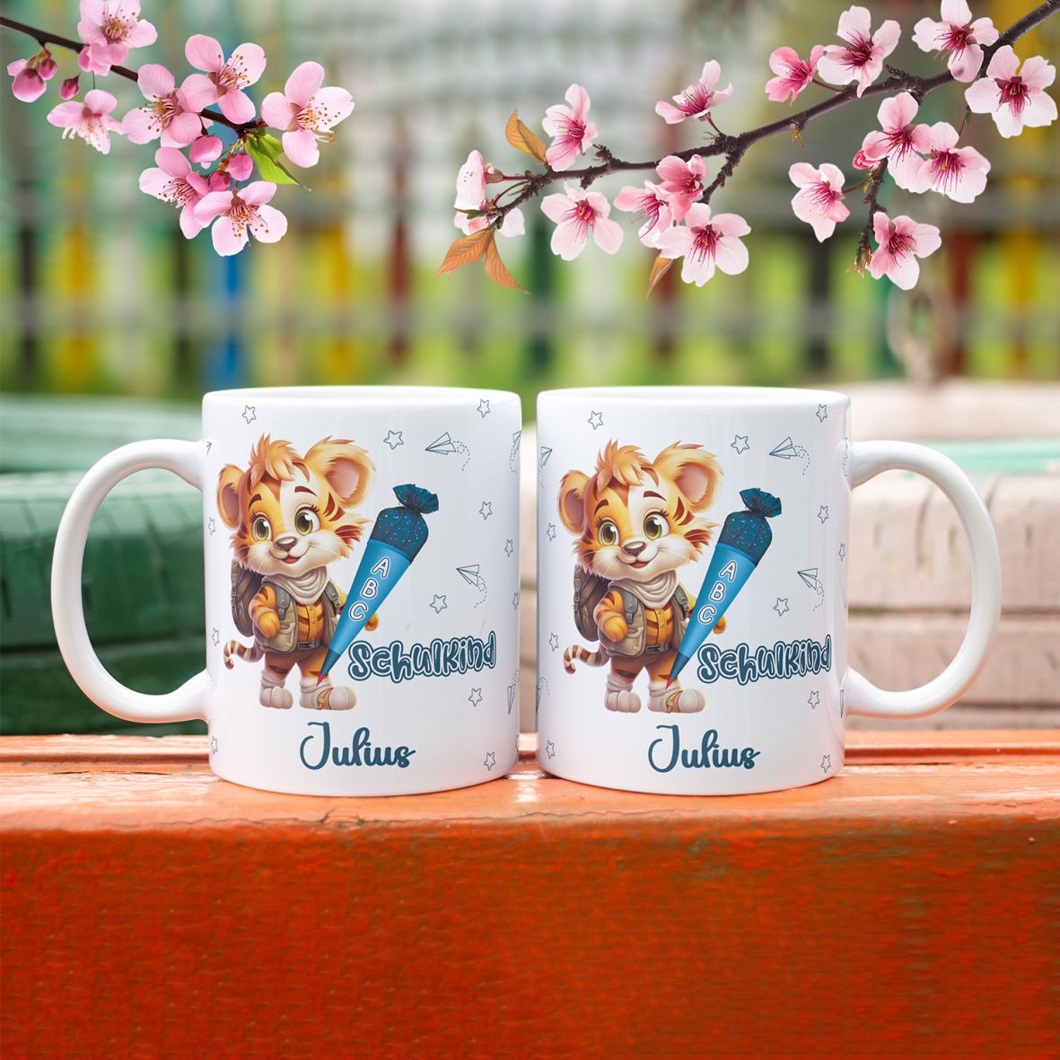 Tasse Einschulung 2025 mit Name Personalisieren - Endlich Schulkind  Tiger - FOTOFOL
