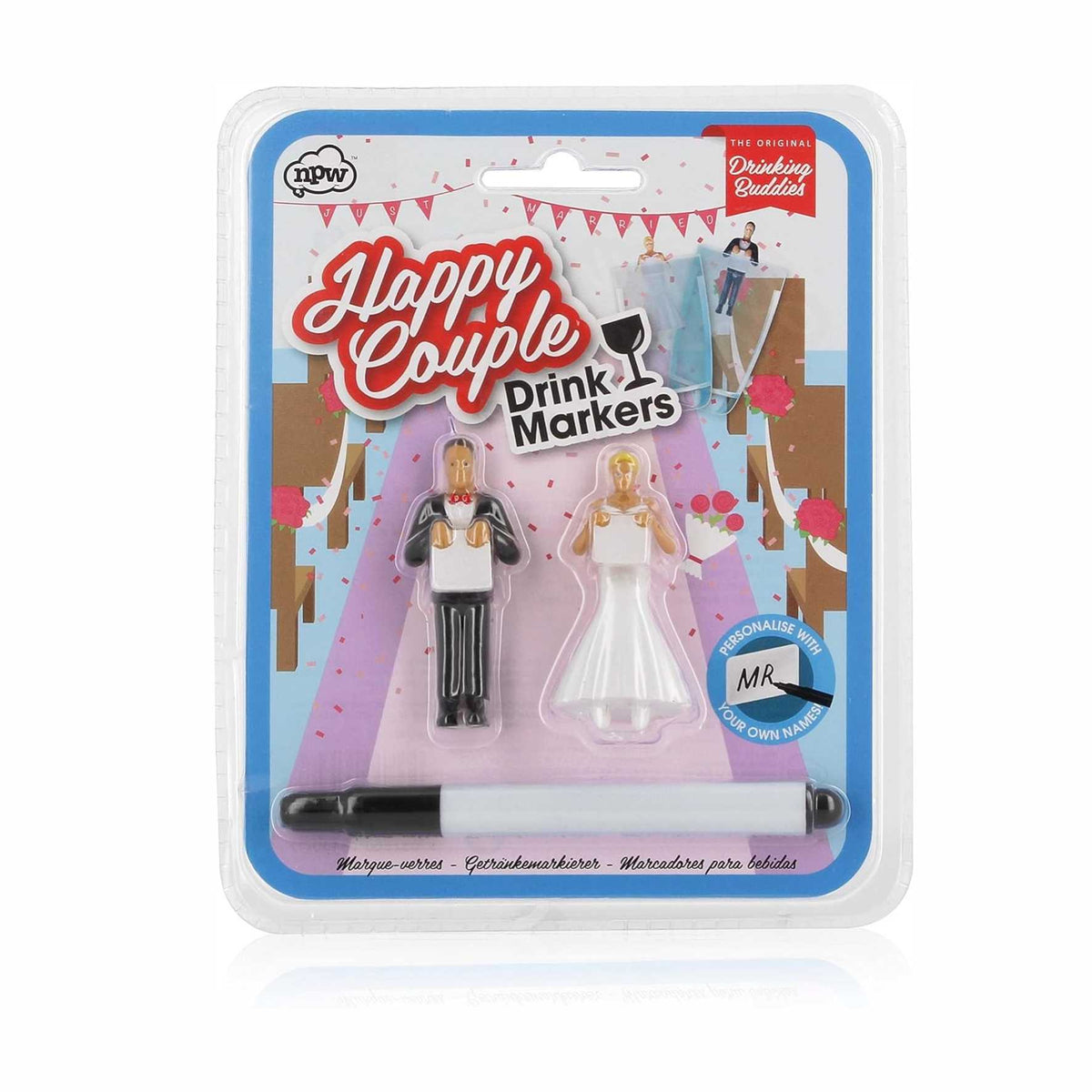 Drinking Buddies Bride & Groom Drink Markers