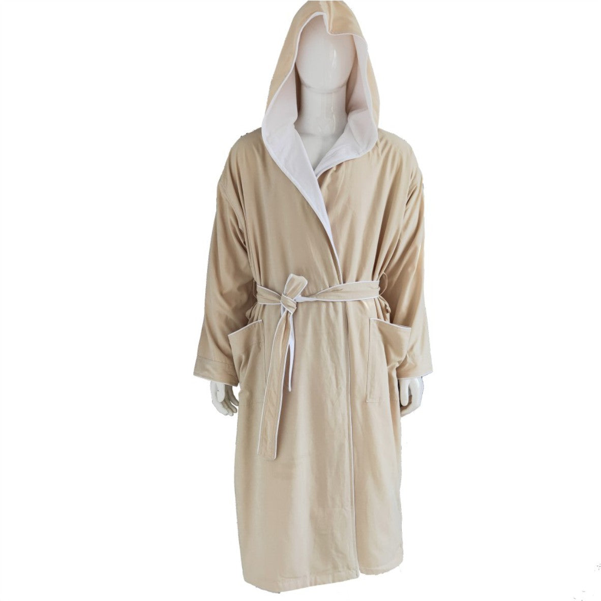 Fleece-Bademantel Kapuze PERSONALISIERT mit Name 100%Baumwolle Luxus-Bademantel