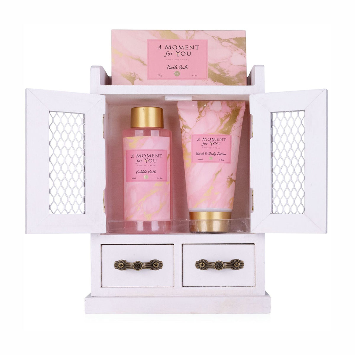 Accentra Badeset Gold Dust Rose in Holzschrank