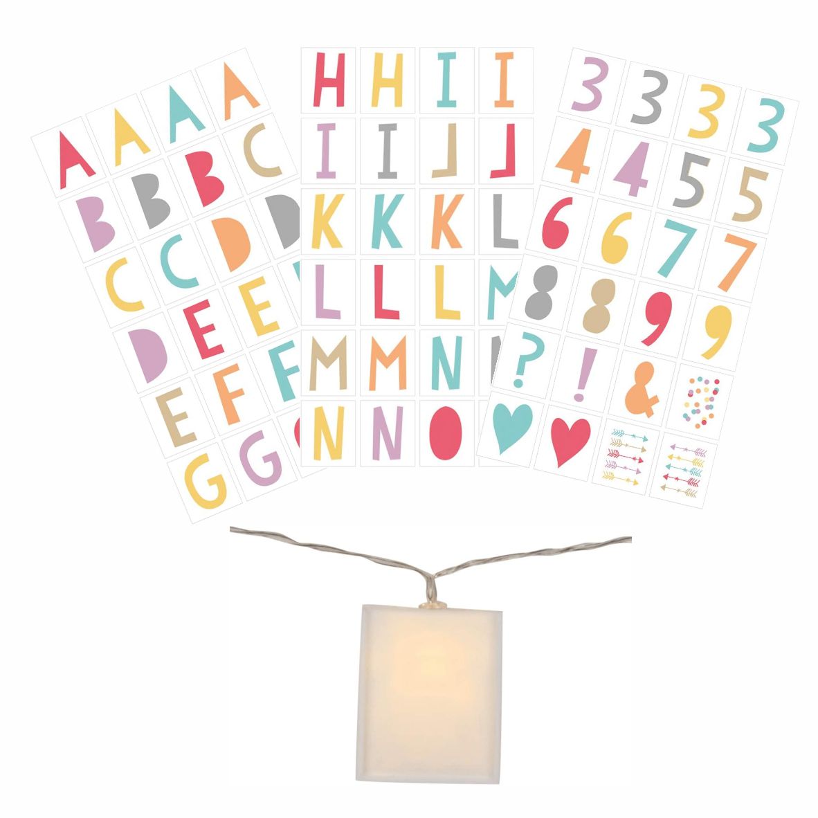 moses Happy me Buchstaben-Lichterkette mit 20 LEDs zum Selbstgestalten | Länge 2,60 m
