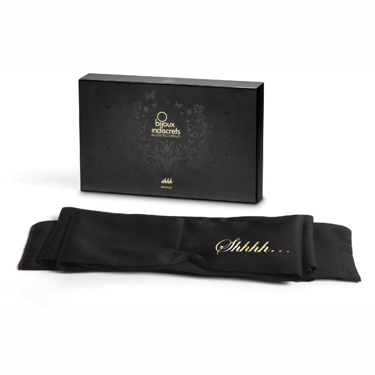Bijoux Indiscrets Bijoux Shhh Satin Blindfold - Black