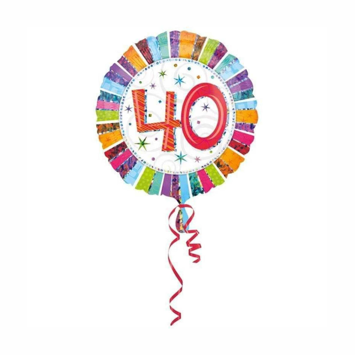 Luftballon aus Folie zum 40. Geburtstag, Jubiläum - 43 cm