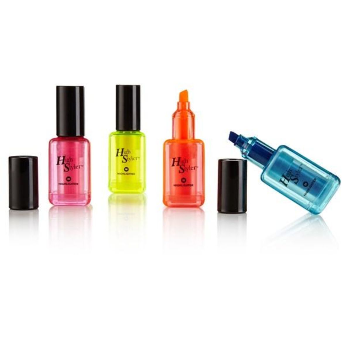 4er Set Neon Textmarker im Nagellack-Design