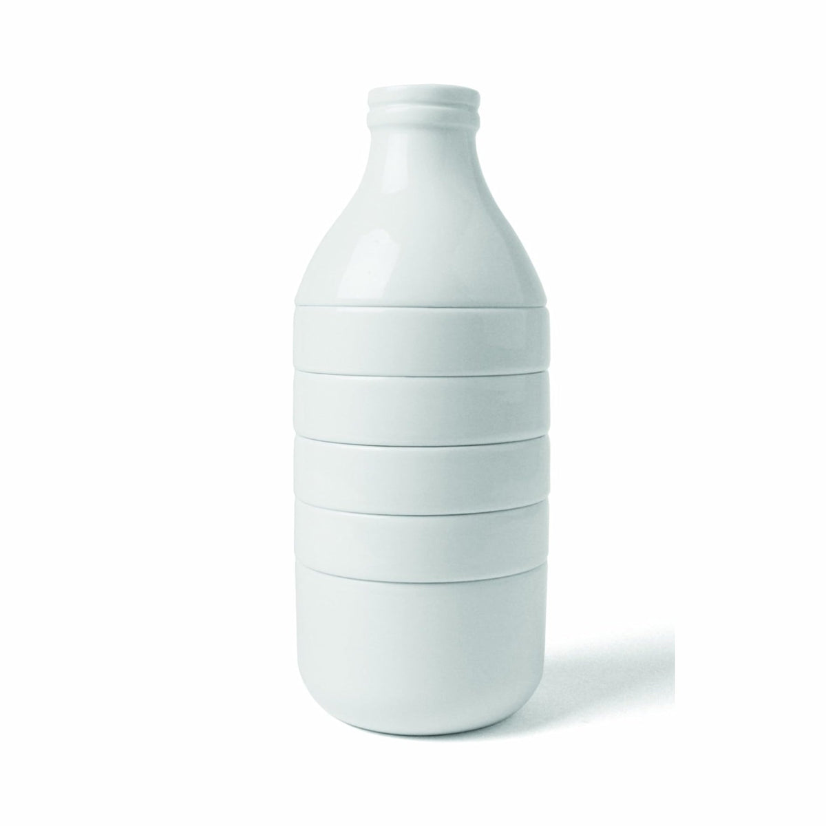 DOIY Weiß Porzellan 4 Tassen + Schale + Kännchen - Retrodesign