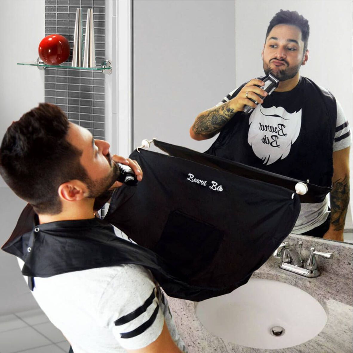 Mixamax - Bart-Lätzchen Bartfänger Mann Bartschürze Haarschneidetuch
