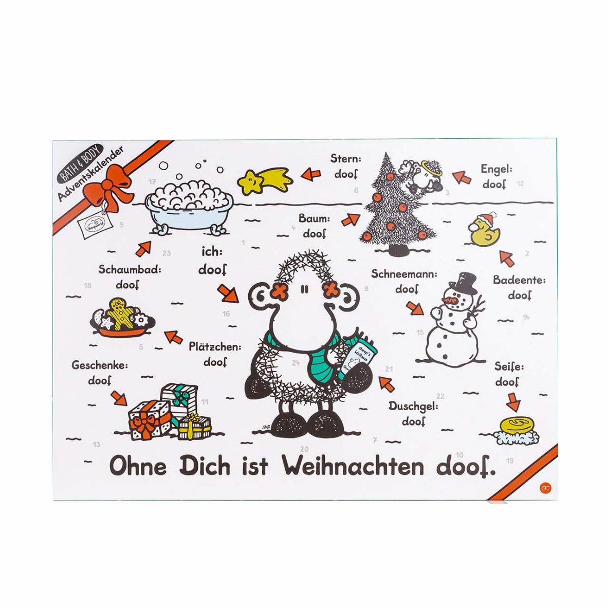 Adventskalender  Sheepworld "Ohne Dich ist Weihnachten doof" - FOTOFOL