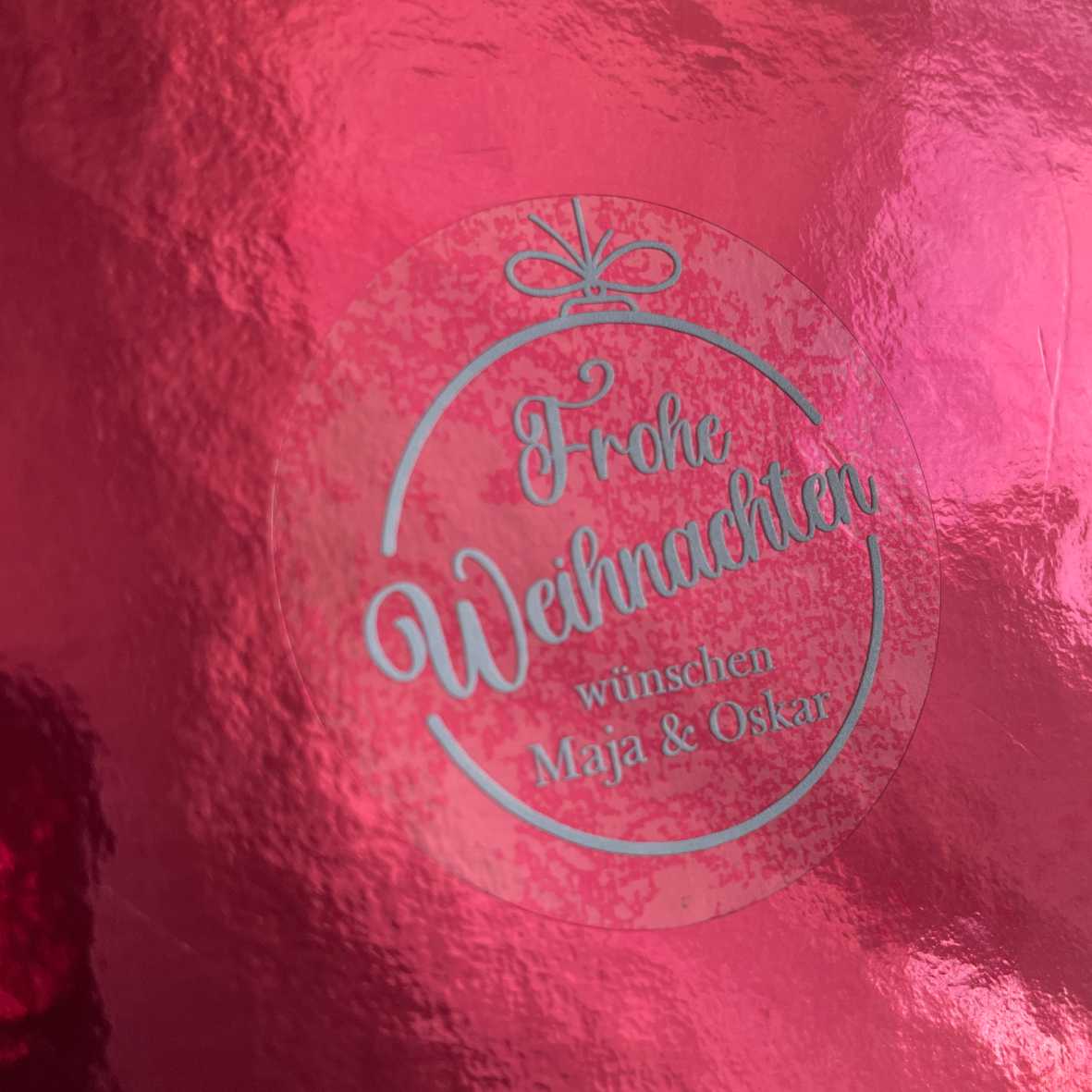 Weihnachten Aufkleber - 24 Stück Personalisierte transparente Aufkleber | Frohe Weihnachten - FOTOFOL