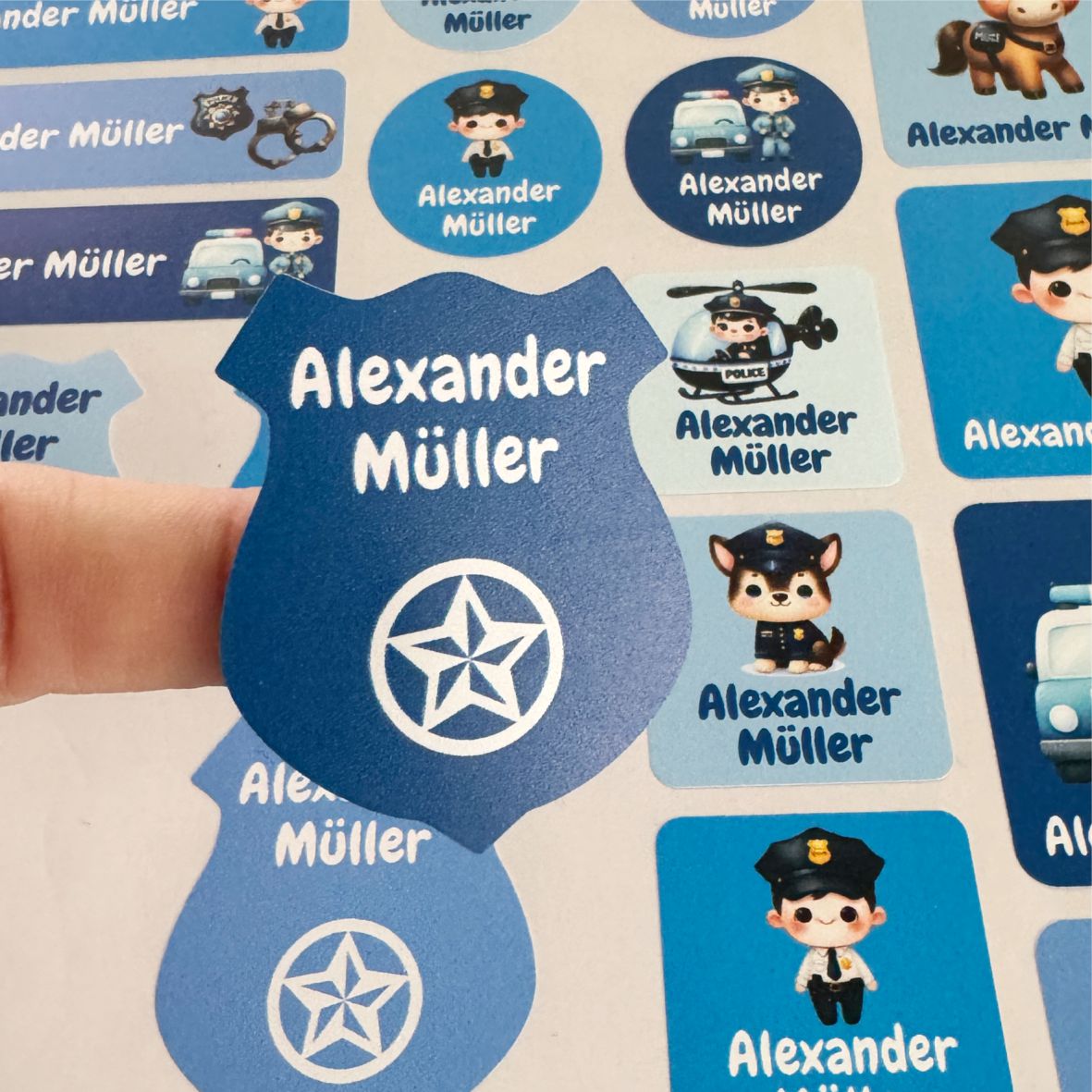 Namensaufkleber Set - Polizei