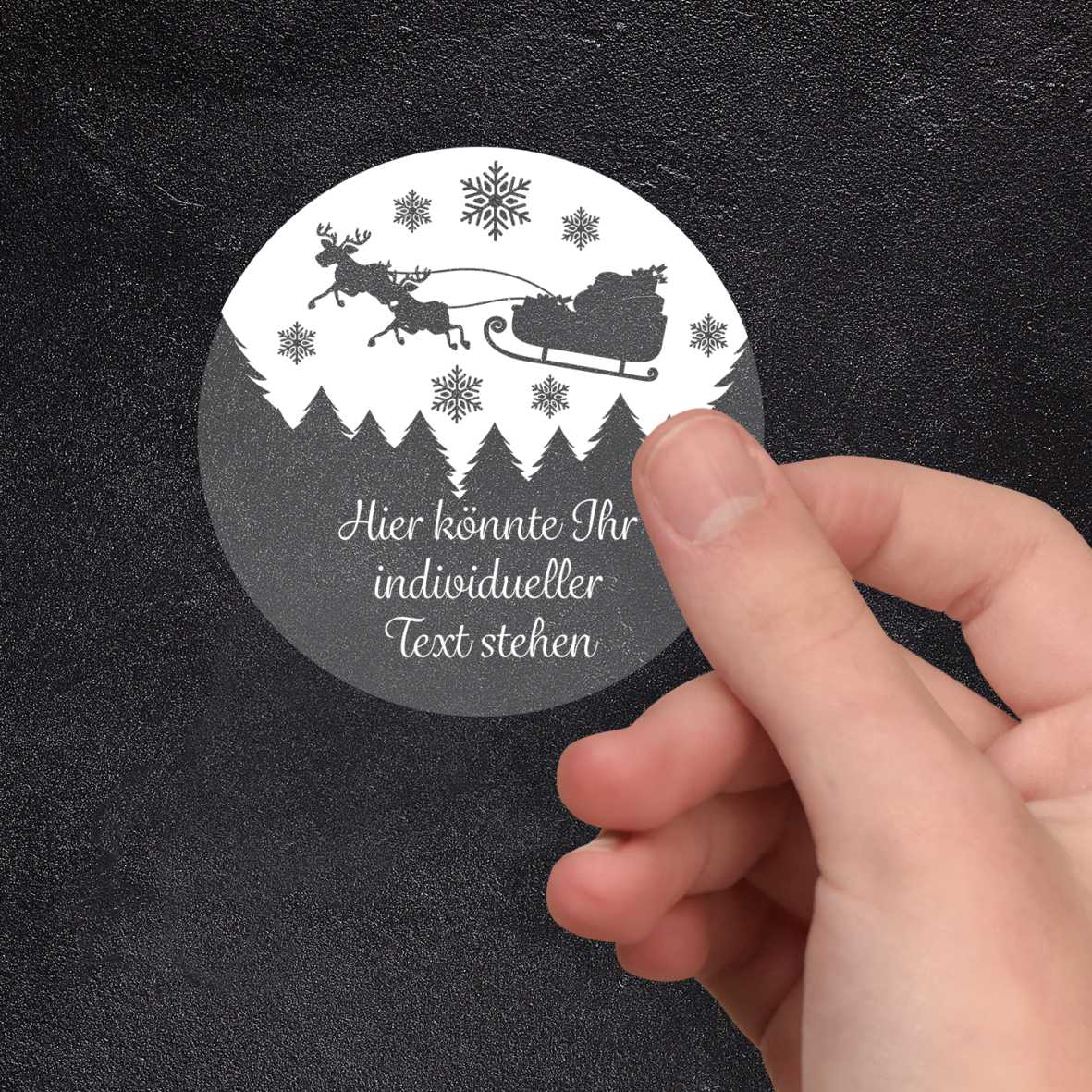 Weihnachten Aufkleber - 24 Stück Personalisierte transparente Aufkleber | Weihnachtsmann - FOTOFOL