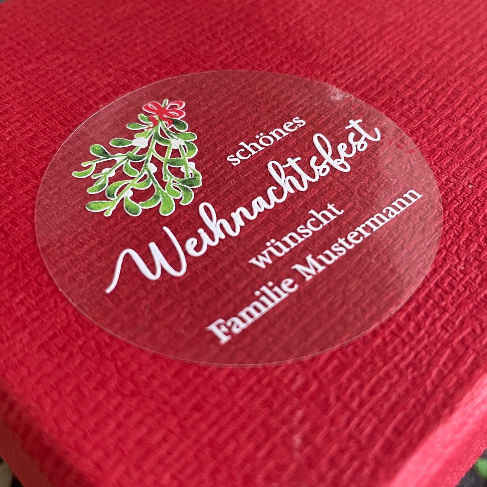 Weihnachten Aufkleber - 24 Stück Personalisierte transparente Aufkleber | Schönes Weihnachtsfest - FOTOFOL