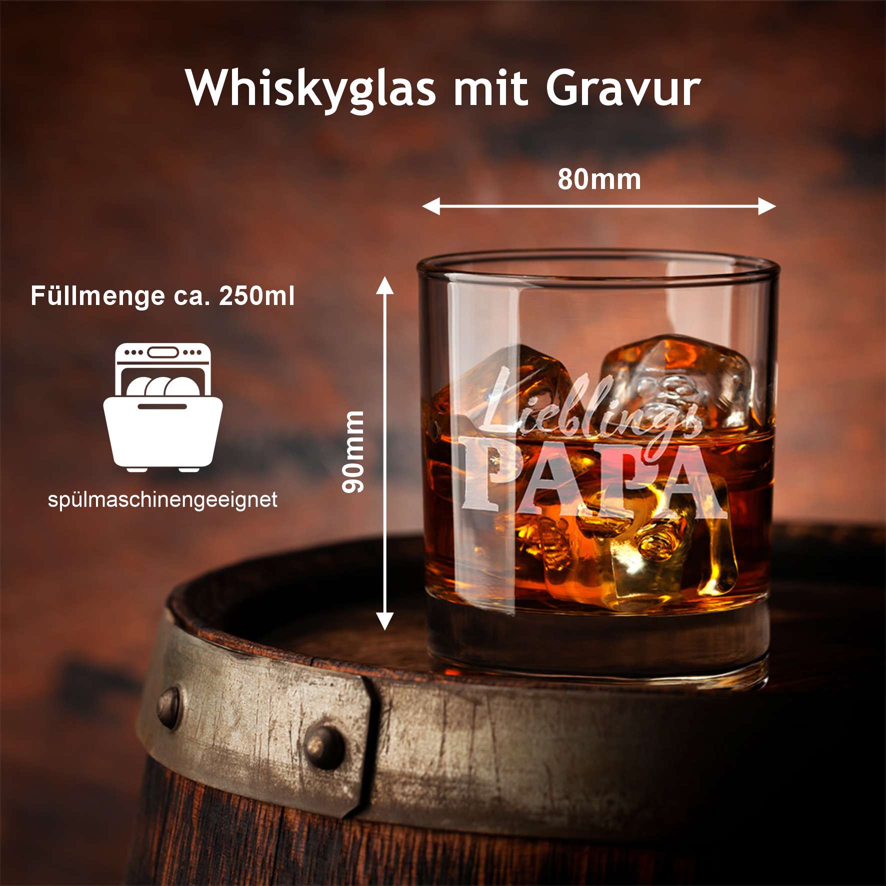 Personalisiertes Whiskey Glas "Lieblings PAPA" - FOTOFOL