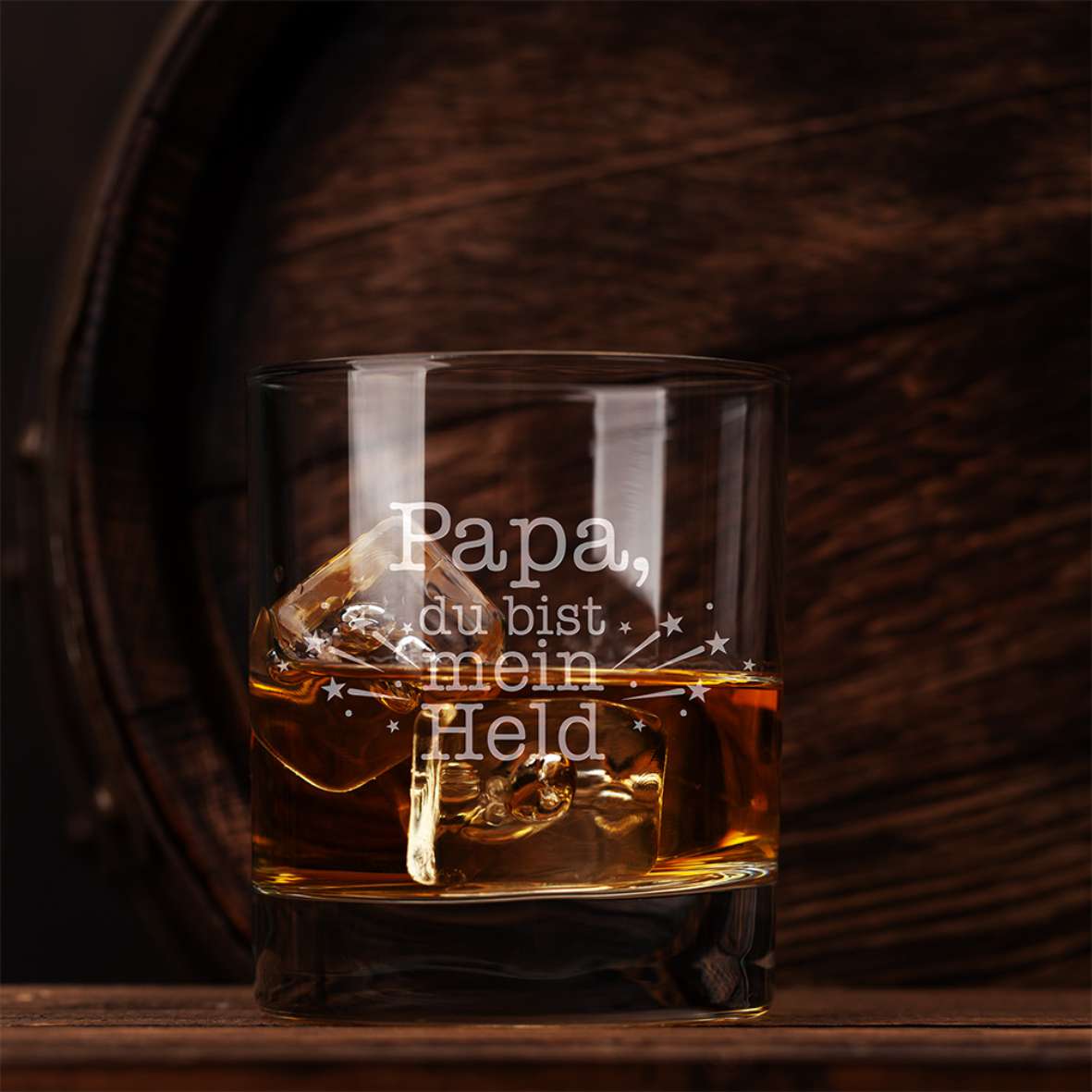 Personalisiertes Whiskey Glas "Papa, du bist mein Held" - FOTOFOL