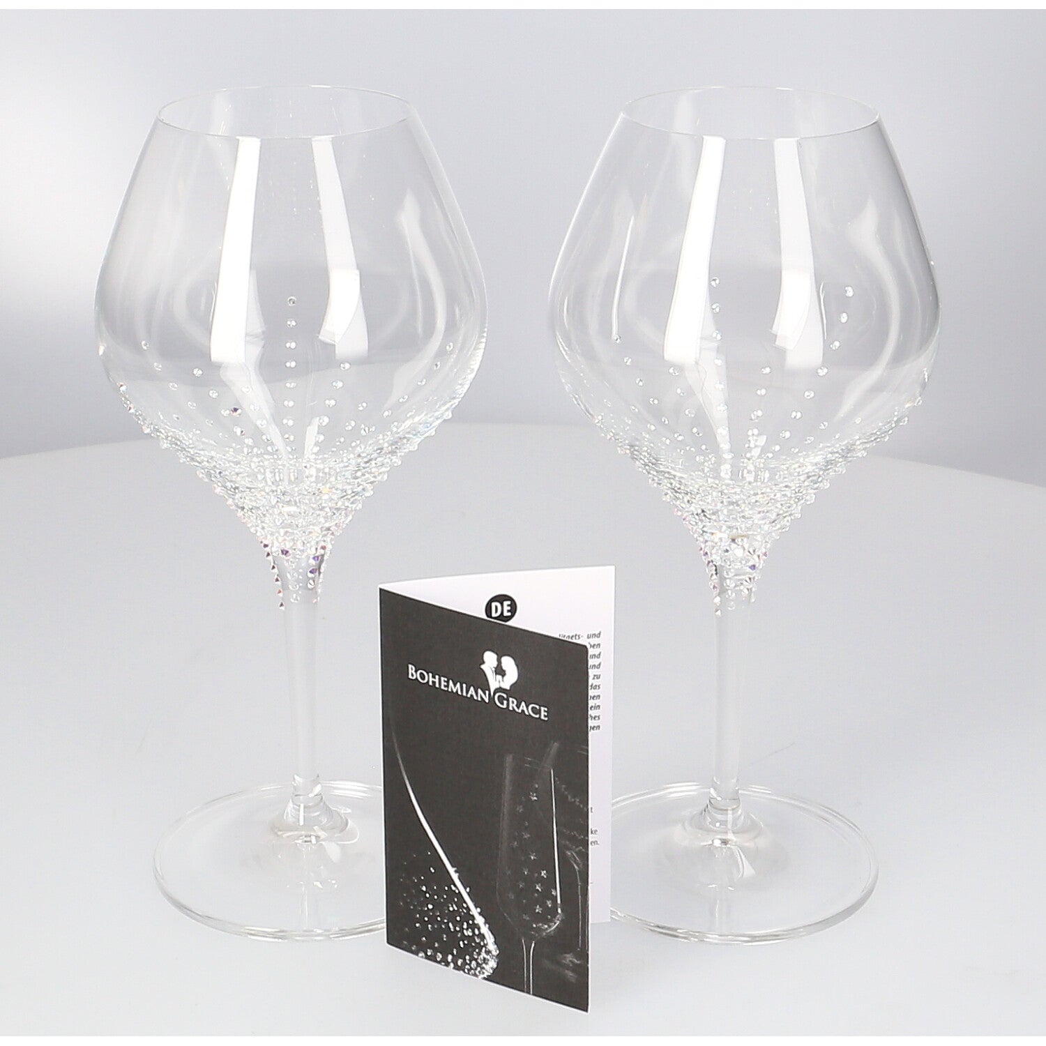 WEINGLAS ENYO 280 ML - 2er Set von BOHEMIAN GRACE mit Swarovski® Steinen - FOTOFOL