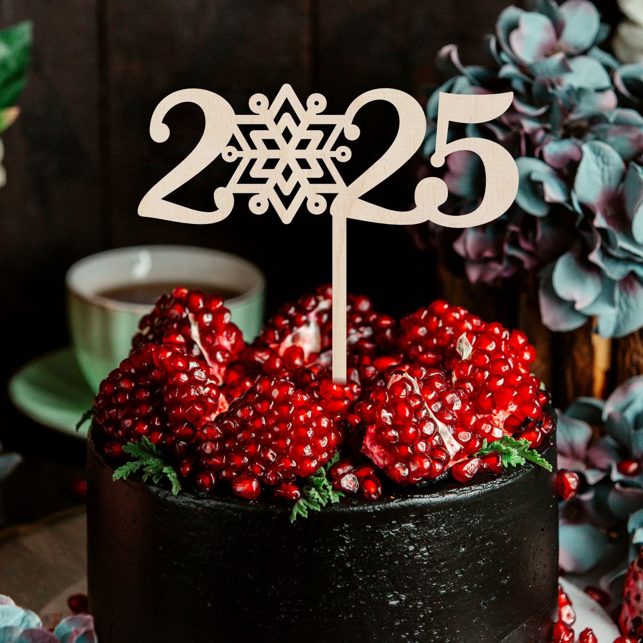 CAKE TOPPER 2025 aus Holz - Tortendeko & Kuchendeko - Silvester - Torten-stecker - FOTOFOL