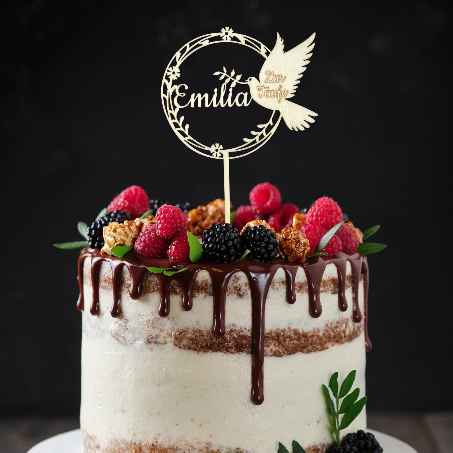 CAKE TOPPER  Taufe Wunschname personalisiert  - Tortendeko & Kuchendeko - FOTOFOL