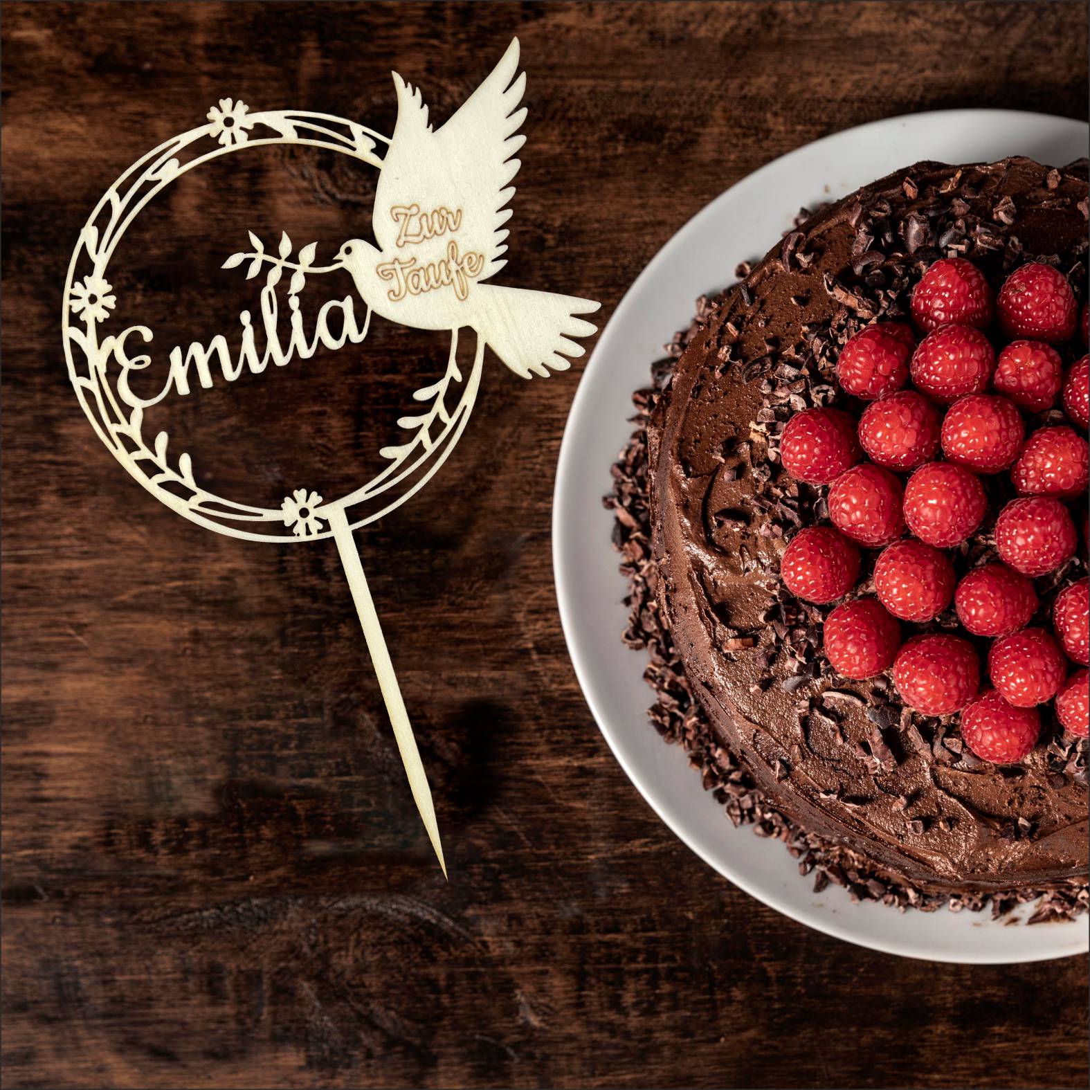 CAKE TOPPER  Taufe Wunschname personalisiert  - Tortendeko & Kuchendeko