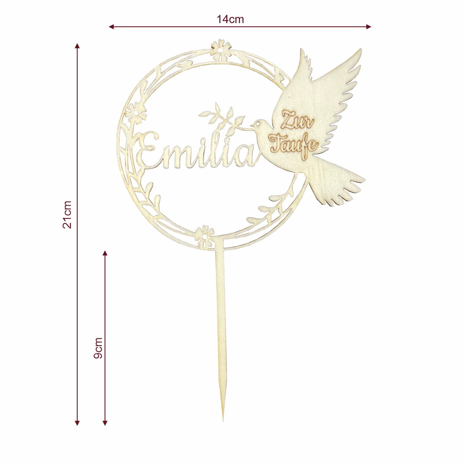 CAKE TOPPER  Taufe Wunschname personalisiert  - Tortendeko & Kuchendeko