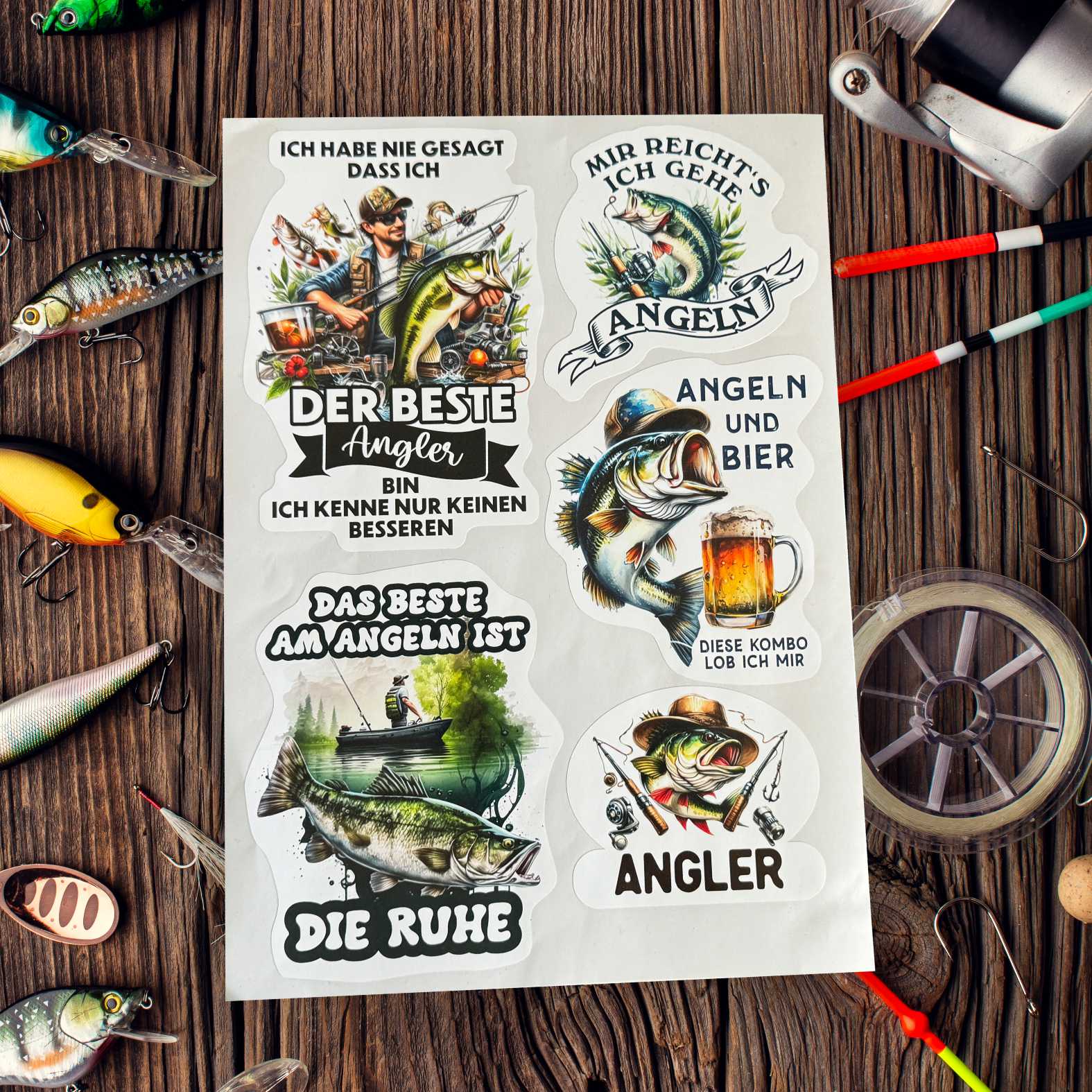 Angler Fischer Aufkleber Set - FOTOFOL