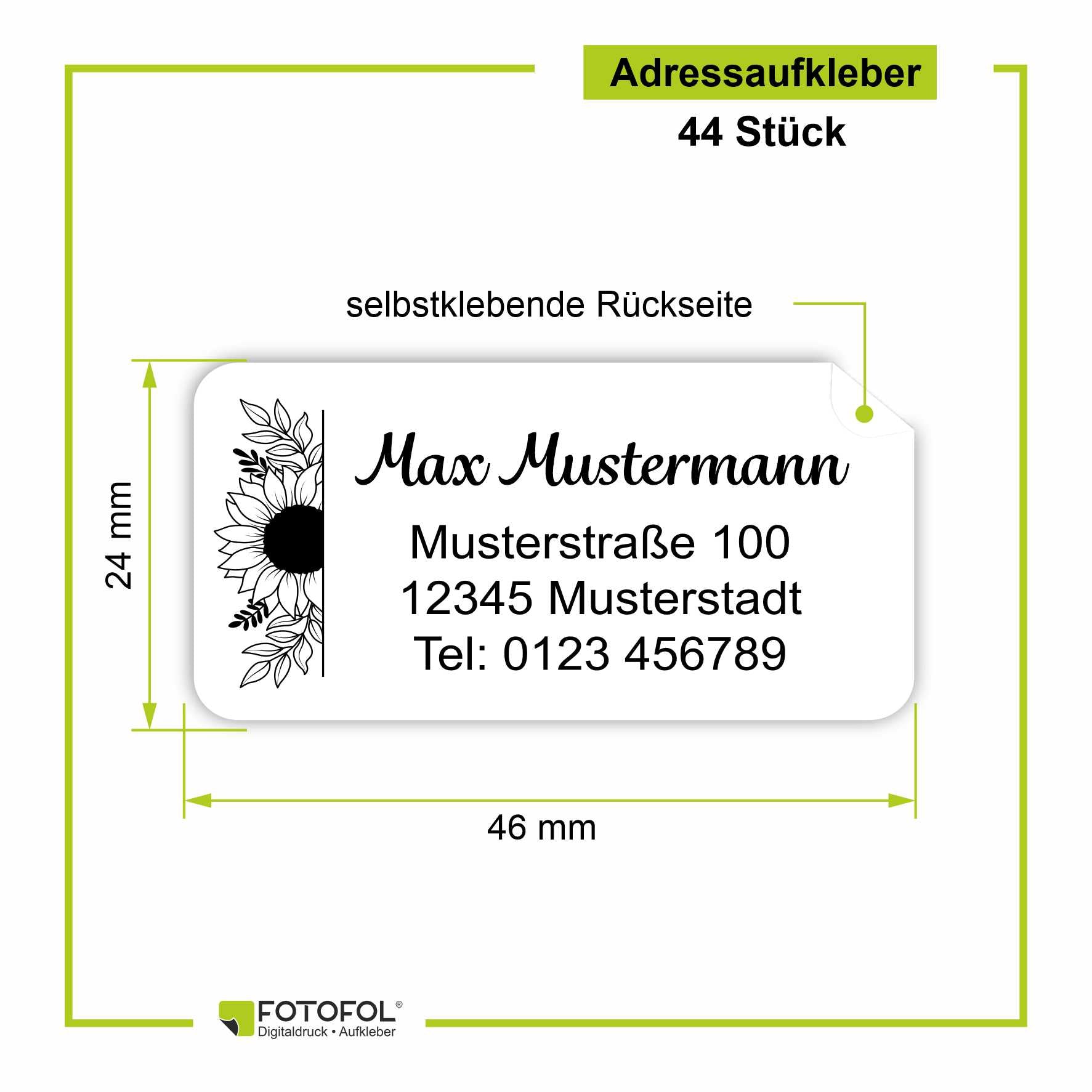 FOTOFOL Individuelle Adressaufkleber mit vielen Motiven & Farben | Kleine Adressaufkleber & Adressetiketten selbst gestalten |   Adressetiketten/Adressaufkleber in höchster Qualität |  Ideal für das Versenden Ihrer Briefe oder Pakete