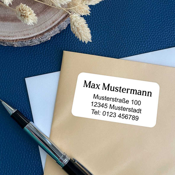 Personalisierte Adressaufkleber - 44 Stück mit Name und Adresse- individuell gestalten