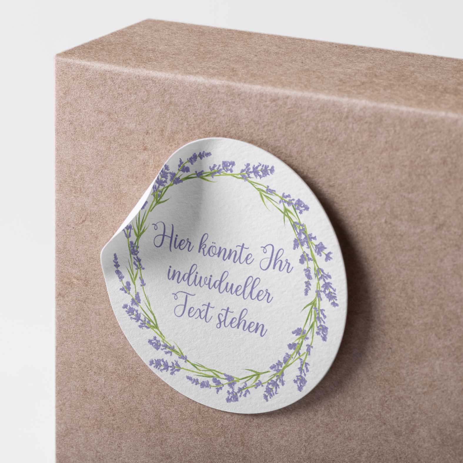 Personalisierte Aufkleber  "Lila Lavendel Blumen"- 24 Stück - 4,5cm - FOTOFOL