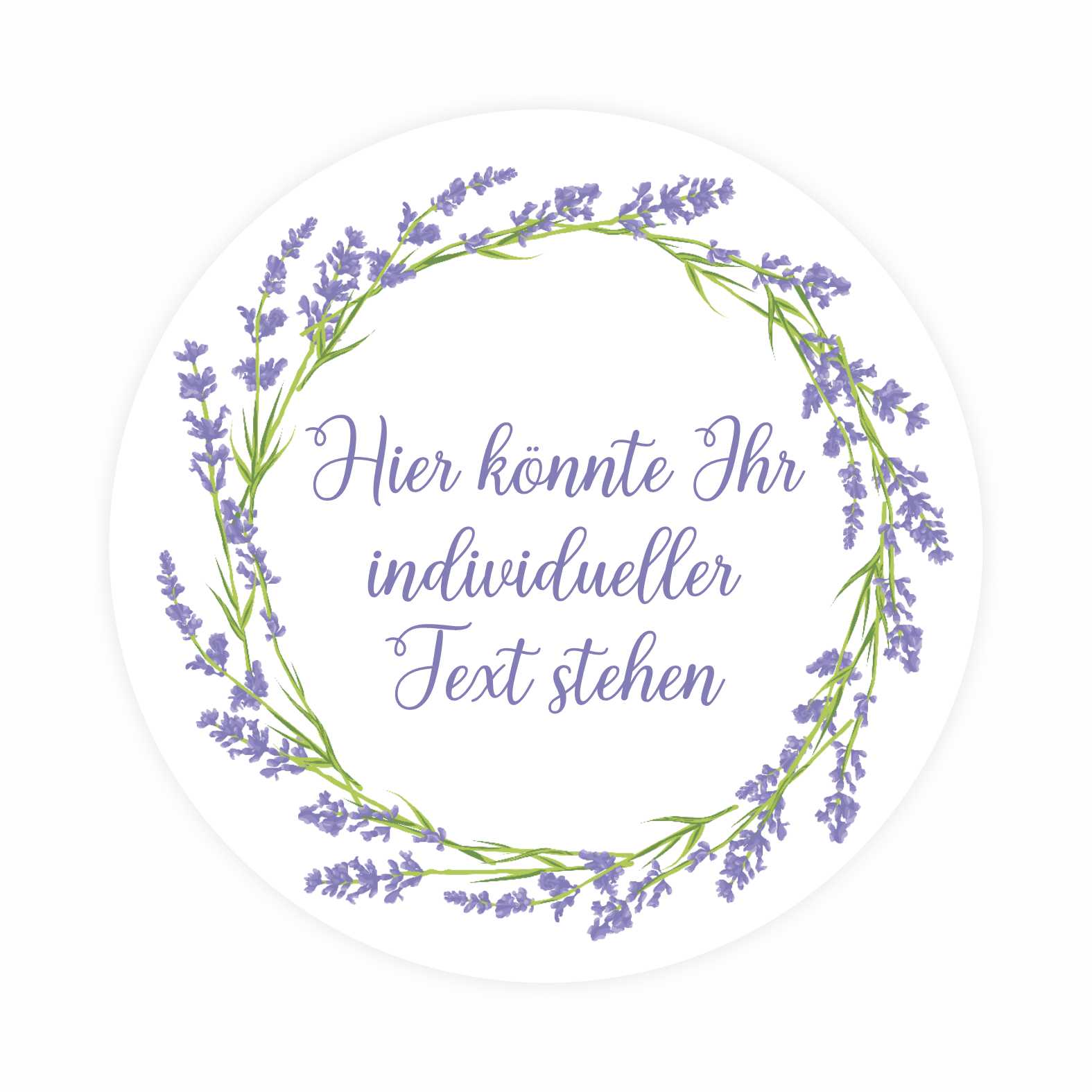 Personalisierte Aufkleber  "Lila Lavendel Blumen"- 24 Stück - 4,5cm - FOTOFOL