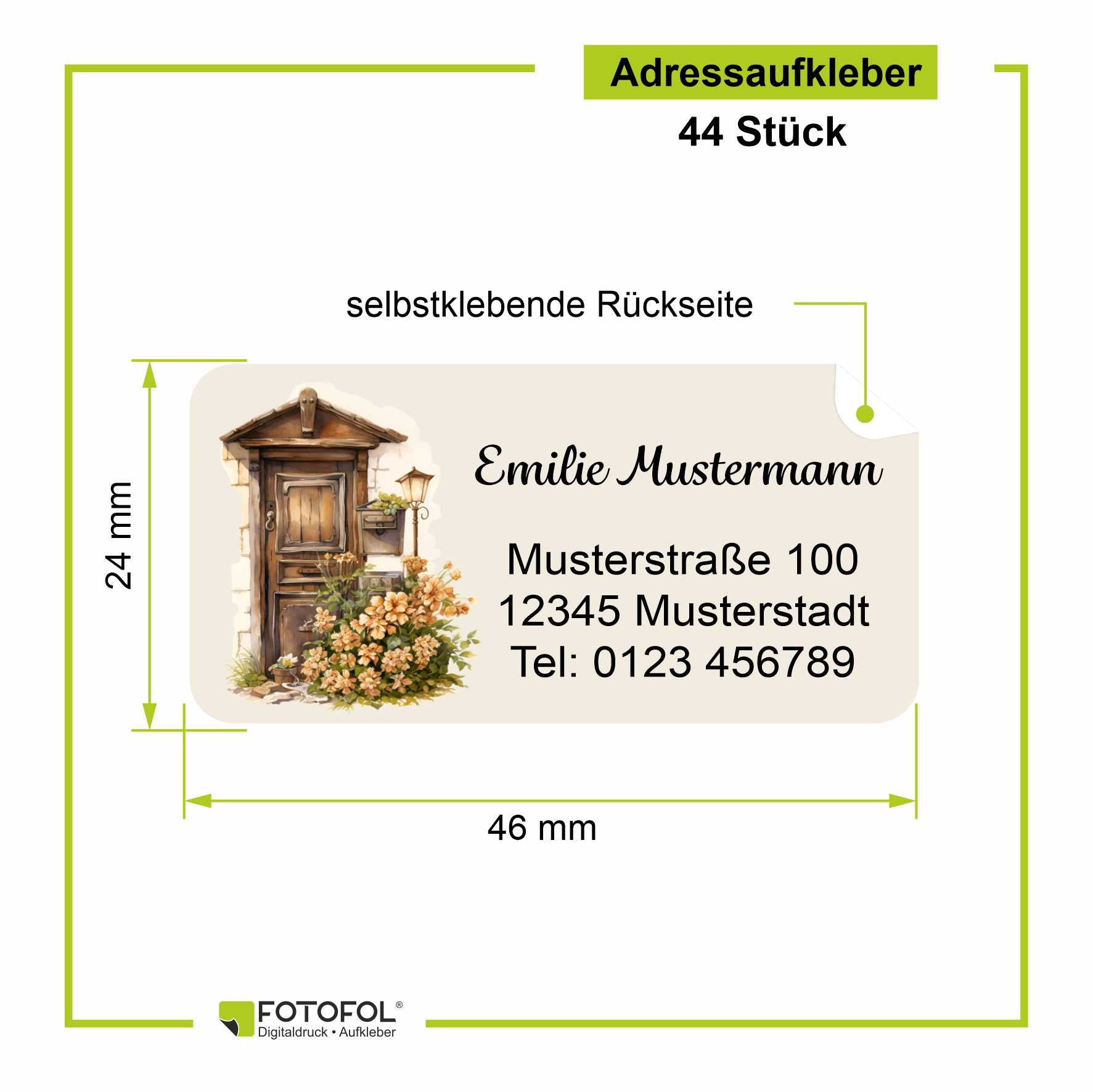 FOTOFOL Individuelle Adressaufkleber mit vielen Motiven & Farben | Kleine Adressaufkleber & Adressetiketten selbst gestalten |   Adressetiketten/Adressaufkleber in höchster Qualität |  Ideal für das Versenden Ihrer Briefe oder Pakete