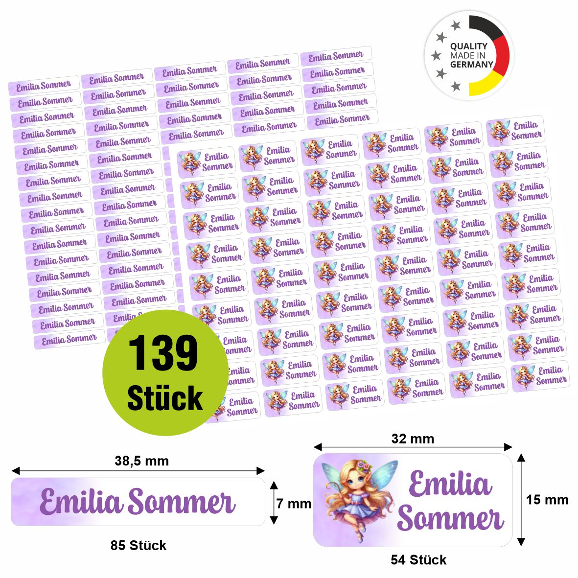 Namensaufkleber - personalisierte Aufkleber mit Wunschname für Stifte und alle Schulsachen - FOTOFOL