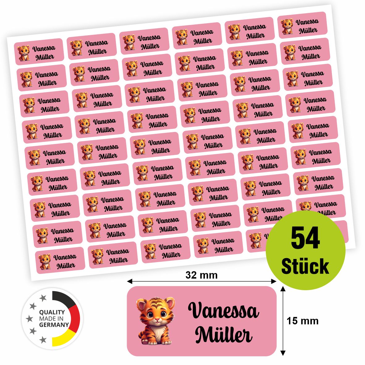 Namensaufkleber - personalisierte Aufkleber mit Wunschname für Stifte und alle Schulsachen - FOTOFOL