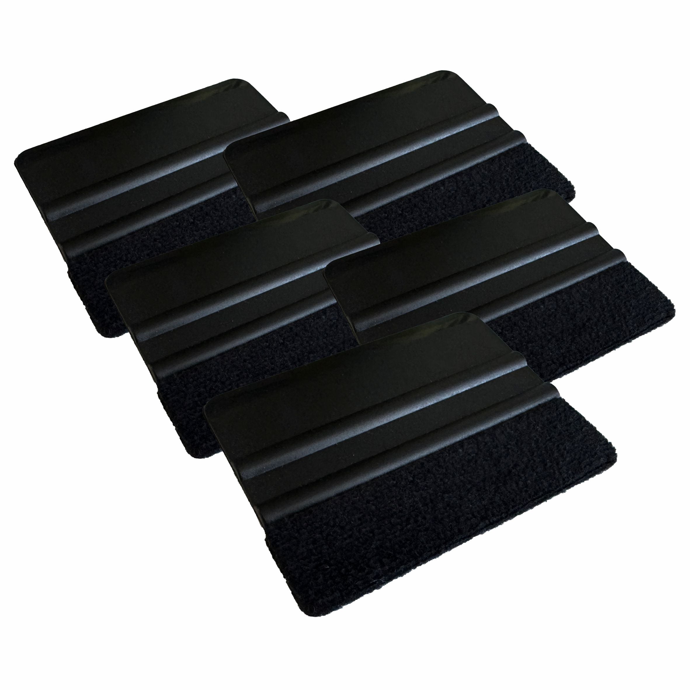 Rakel [10x7,3cm] mit Filzkante als Werkzeug für Folierung von: Autofolie, Wrapping Folie,  Möbelfolie, Fensterfolie - Schwarz - FOTOFOL