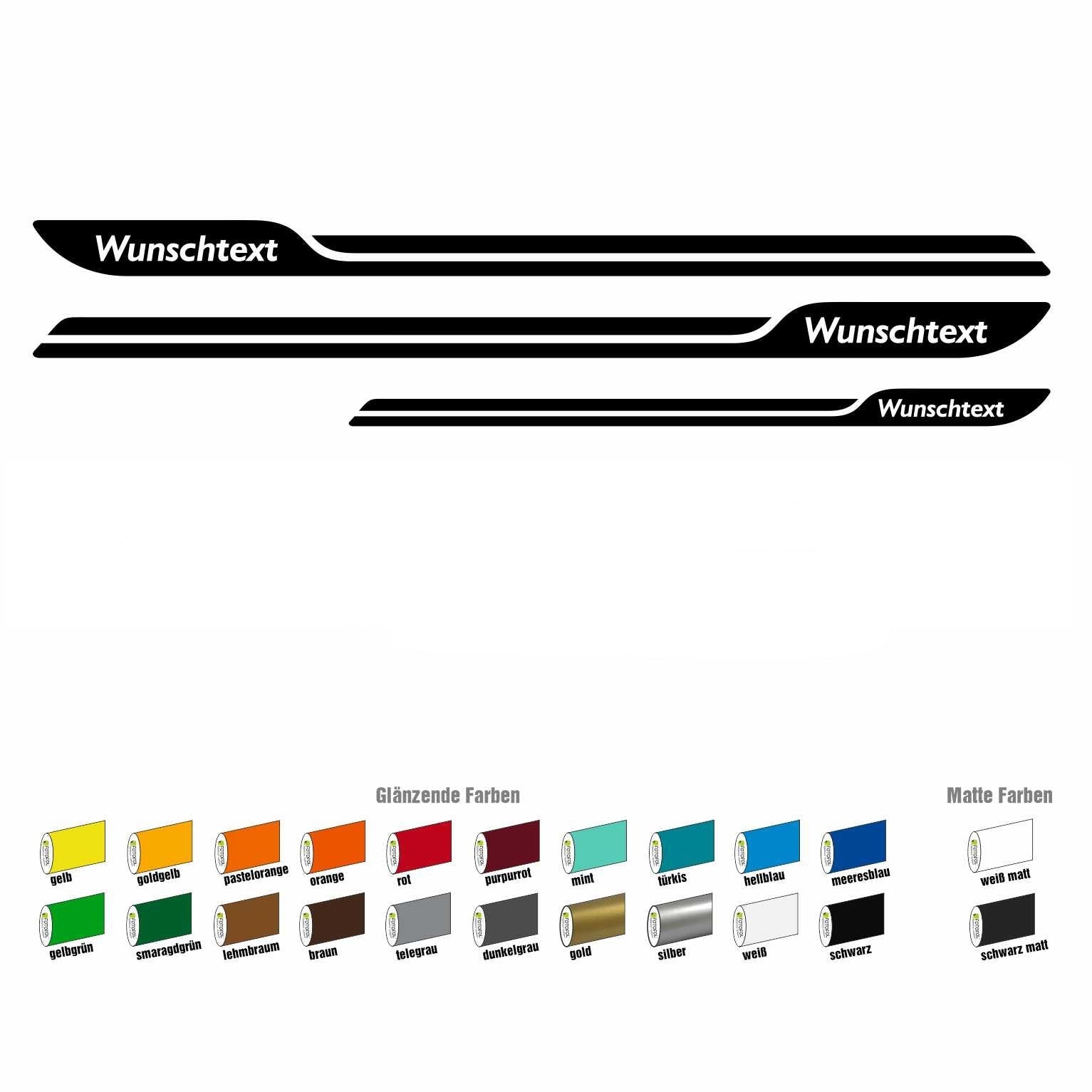 Seitenstreifen passend für VW T6.1, T6, T5, Multivan, Bulli, Wunschtext Aufkleber - FOTOFOL