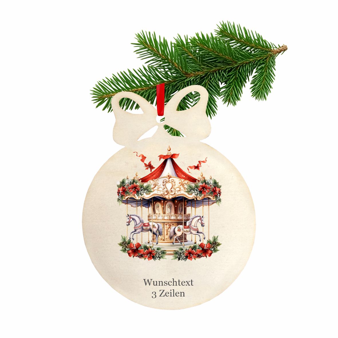 Personalisierte bunte Holz-Weihnachtskugeln - Karussell