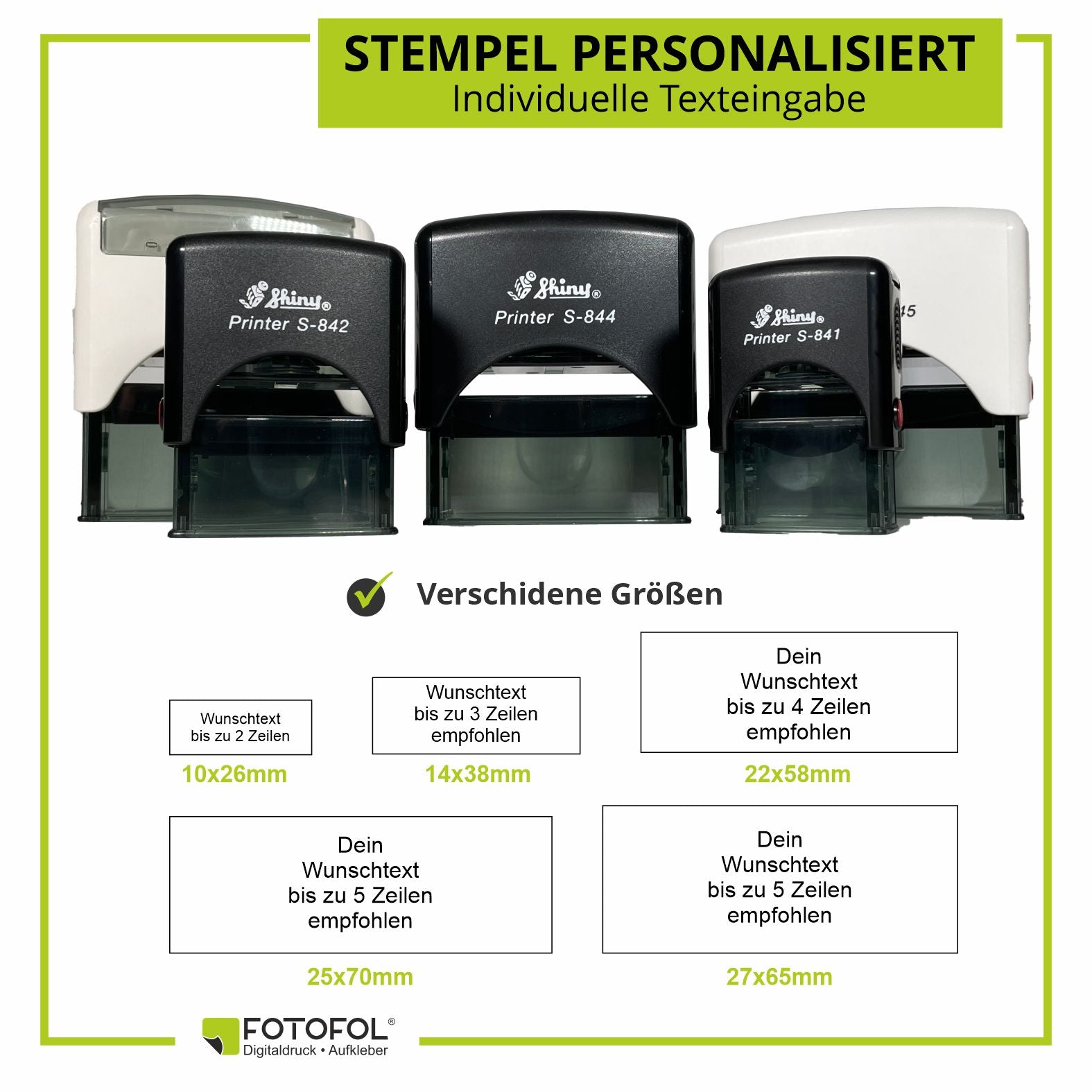 Personalisierter Stempel mit Wunschtext - FOTOFOL